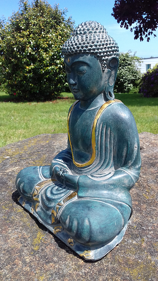 Statuette bleu doré Bouddha 30cm