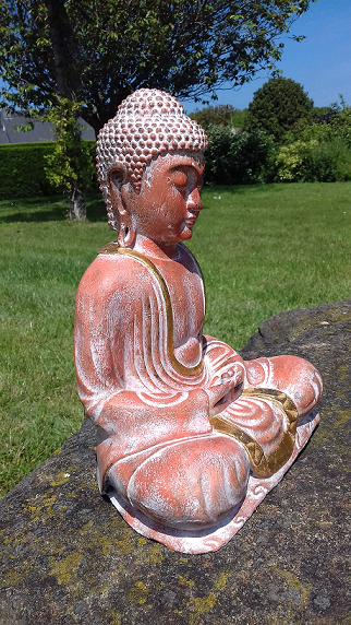 Statuette orange doré Bouddha 30cm