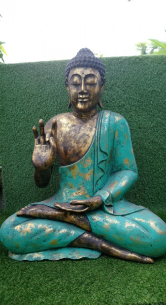 Bouddha doré et vert H90cm