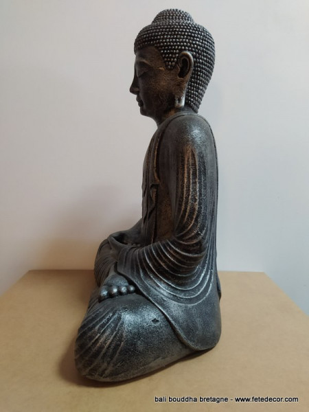 Bouddha sérénité gris 60cm