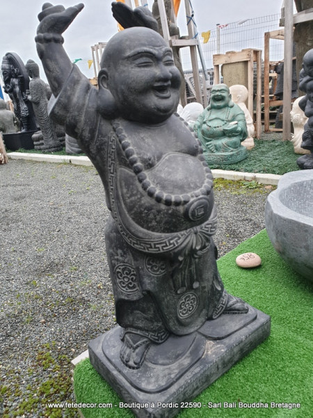 Bouddha rieur noir antique