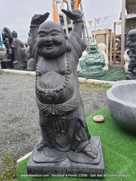 Bouddha rieur noir antique