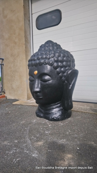 Tête bouddha noir H110 cm