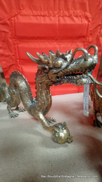Dragon Naga dorée en laiton