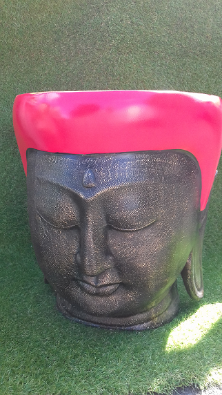 Large cache-pot fushia visage bouddha diam 41cm