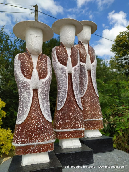 Trio statues chinois 60cm