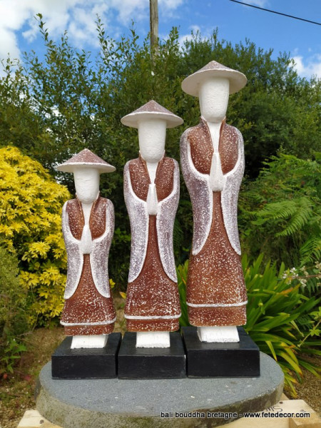 Trio statues chinois 60cm