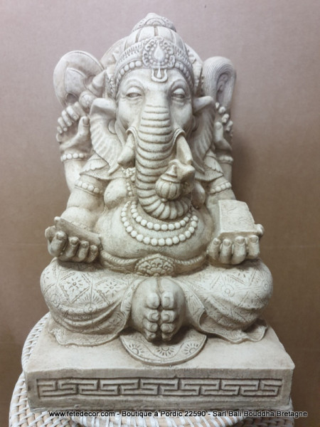 Ganesh blanc antique H30 cm