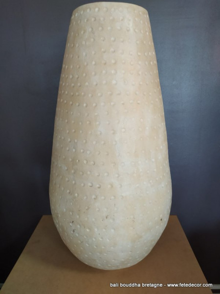 Vase crème 80cm terre cuite