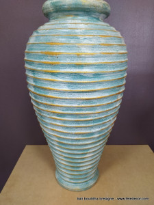 Vase bleu terre cuite 80cm