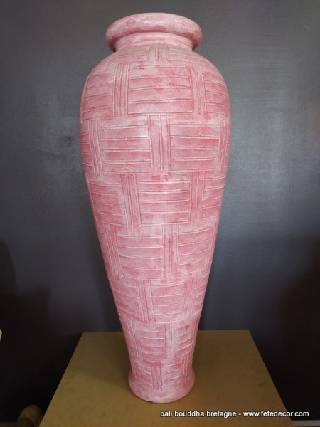 Très grand vase rose terre cuite 100cm