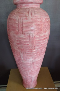 Très grand vase rose terre cuite 100cm