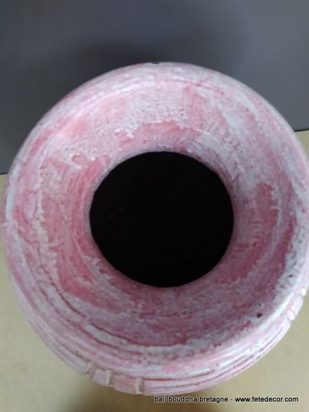 Vase rose terre cuite 40cm
