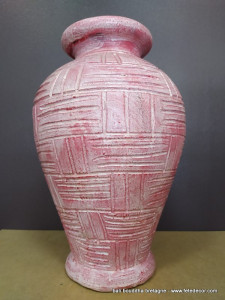 Vase rose terre cuite 40cm
