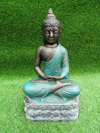 Bouddha vert assis en lotus
