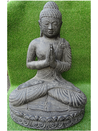 Bouddha prière noir 85 cm