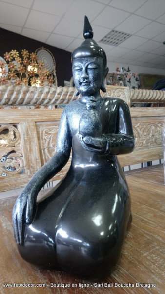 Bouddha noir laqué H65 cm