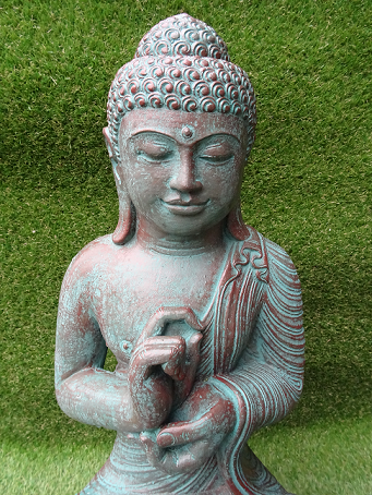 Bouddha méditation vert bronze 60 cm