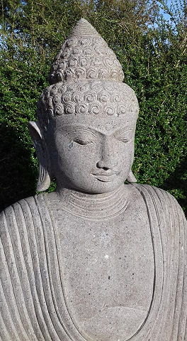 Grand Bouddha pierre de lave 120 cm