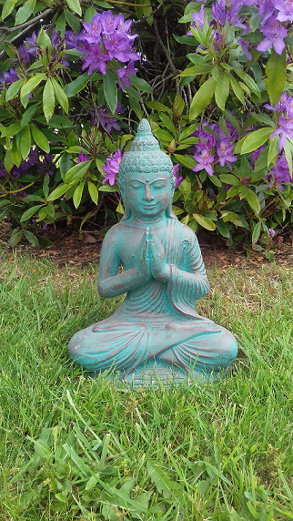 Statuette Bouddha vert doré