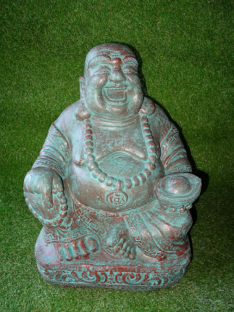 Bouddha rieur vert-bronze