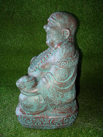 Bouddha rieur vert-bronze