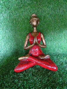 Femme yoga tenue rouge