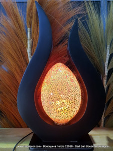 Lampe double flamme œuf orange