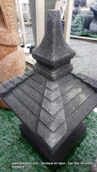 lampe pierre lave jardin zen H55cm