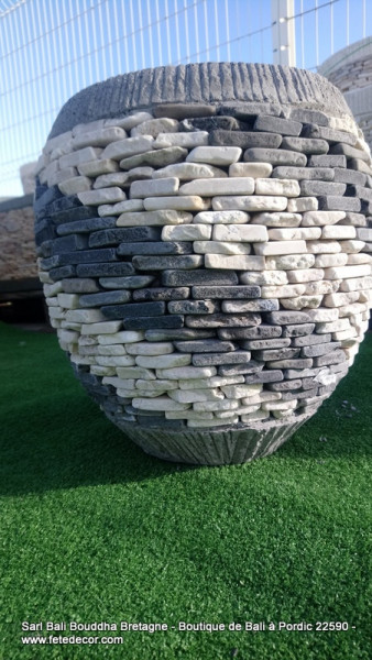 Pot H30cm couverture pierre