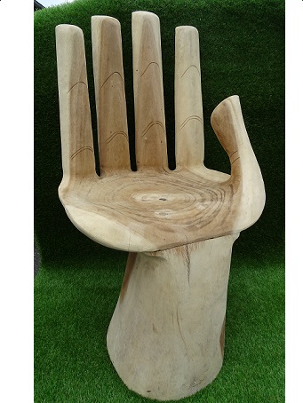 Siège main en bois naturel