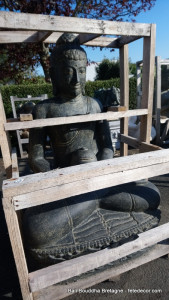 Bouddha noir H100cm bol offrande