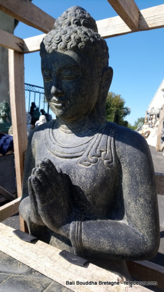Statue bouddha H100cm main prière