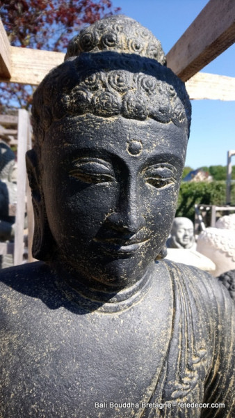 Statue bouddha H100cm lotus main sur genou