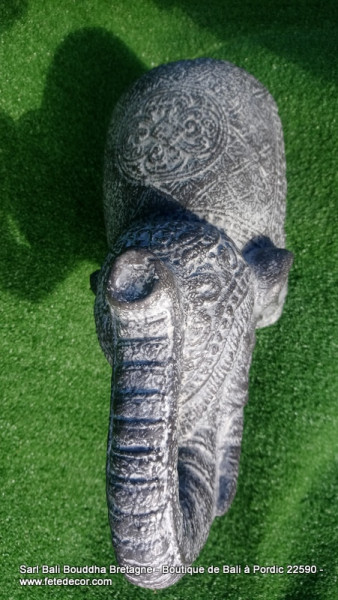 Petit éléphant gris ciment H26cm