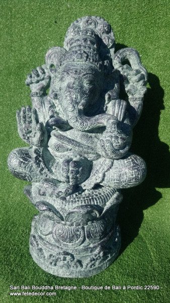 Statue Ganesha vert antique H55cm