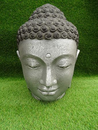 Tête bouddha argenté 50 cm