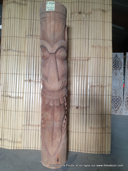 Tiki totem en bois de cocotier H150