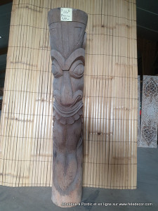 Totem courbé tiki maori H150 cm