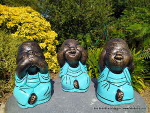 Trio petits moines de la sagesse turquoise