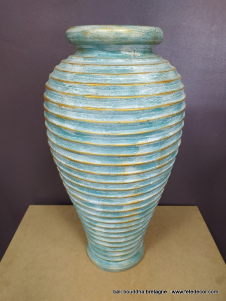 Vase bleu terre cuite 80cm