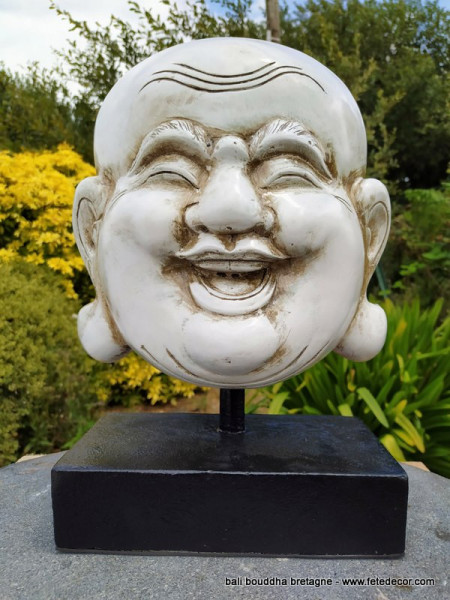 Masque Bouddha rieur blanc