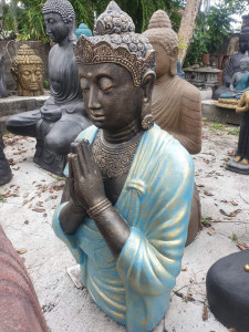 Buste de Bouddha Robe Turquoise
