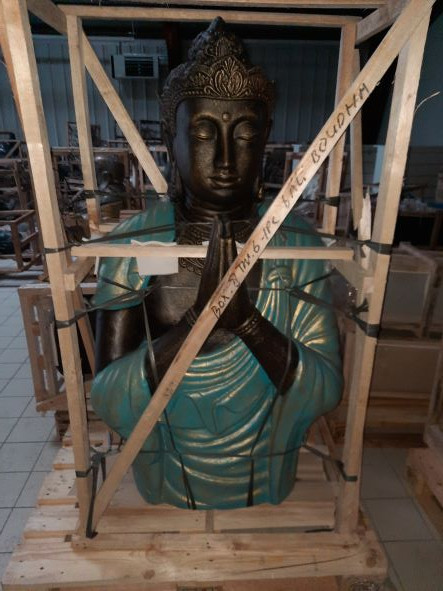 Buste de Bouddha Robe Turquoise