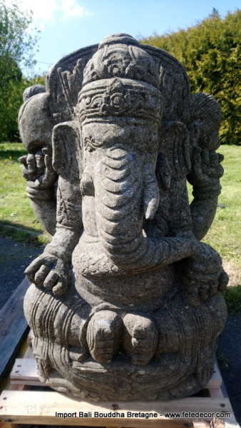 Ganesha H80 cm pierre volcanique